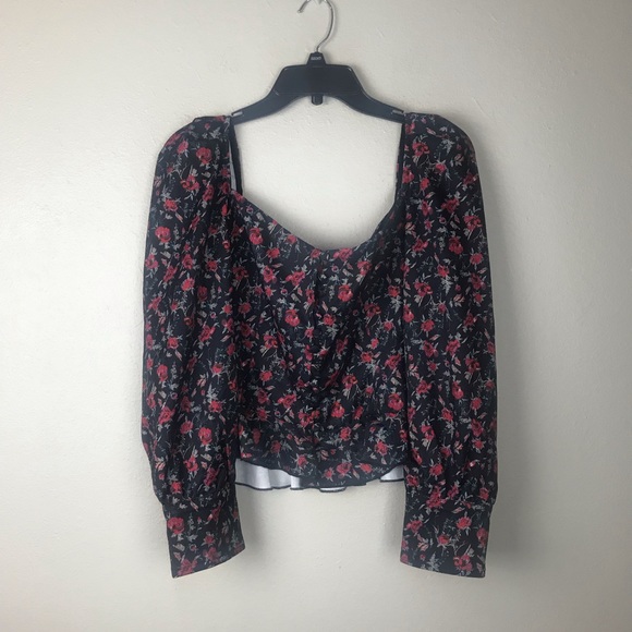 Lioness Sweethearts Long Sleeve Black Floral Top - Picture 4 of 8